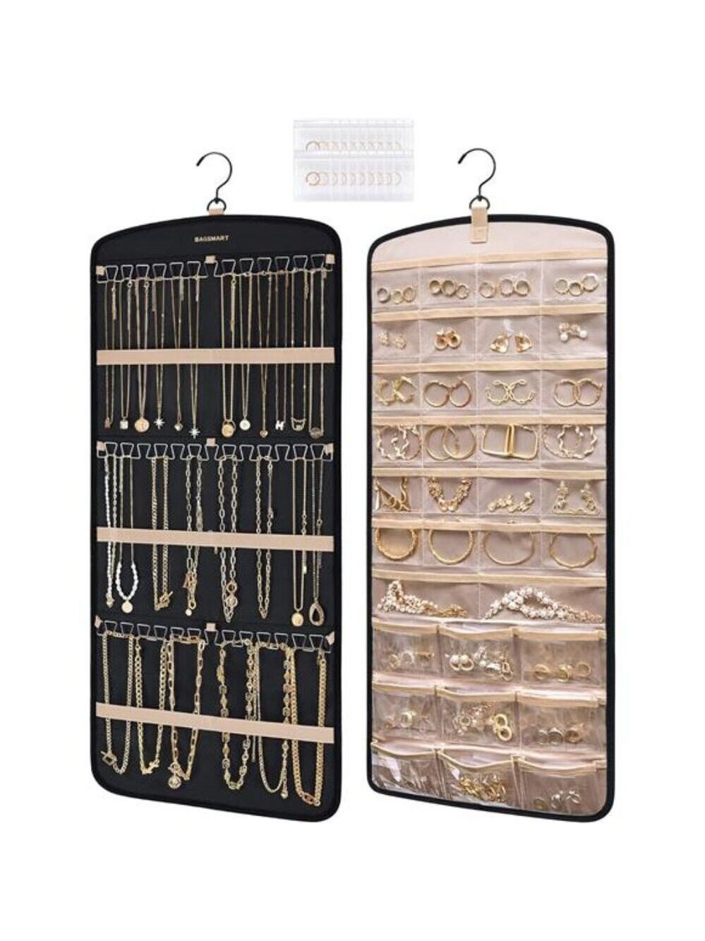 Hanging Jewelry Organizer Necklace Holder Anti Tangle Travel Jewelry Storage Bag